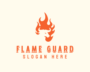 Flaming Roast Barbecue logo design