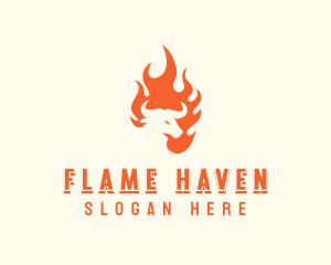 Flaming Roast Barbecue logo design