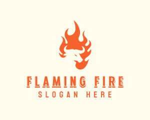 Flaming Roast Barbecue logo design