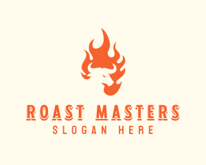 Flaming Roast Barbecue logo design