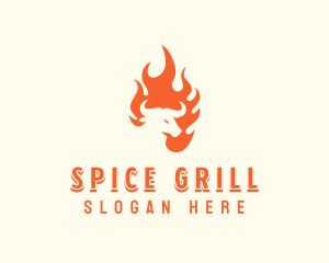 Flaming Roast Barbecue logo design