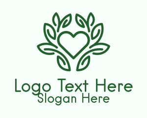 Green Plant Heart  Logo