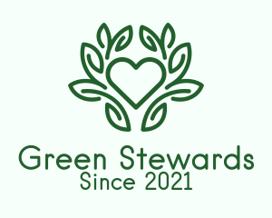 Green Plant Heart  logo design