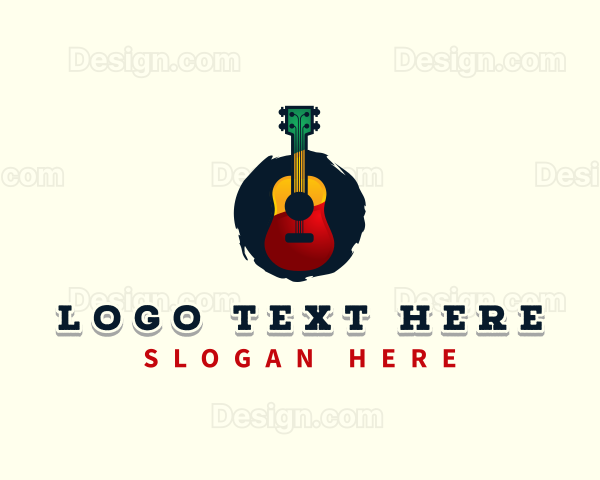 Reggae Guitar Instrument Logo