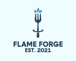 Blue Fork Candle Restaurant, logo design