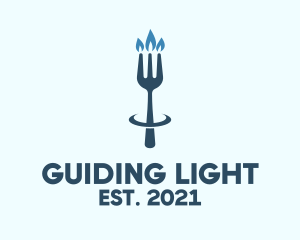 Blue Fork Candle Restaurant, logo design