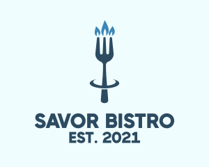 Blue Fork Candle Restaurant, logo design