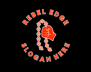 Red Protester Riot logo design