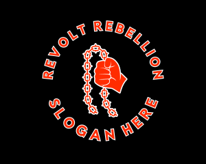 Red Protester Riot logo design