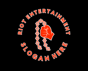 Red Protester Riot logo