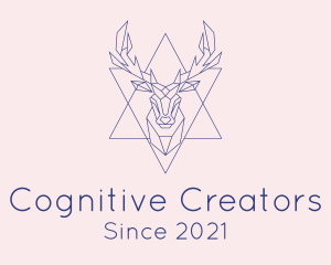 Geometric Deer Head logo design