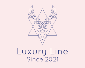 Geometric Deer Head logo design