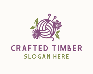 Floral Knit Yarn logo design