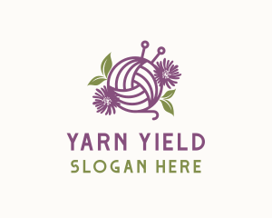 Floral Knit Yarn logo design