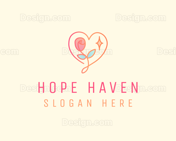 Love Heart Rose Logo