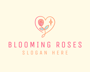 Love Heart Rose logo design