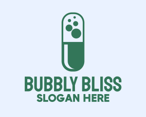 Green Bubble Pill logo design