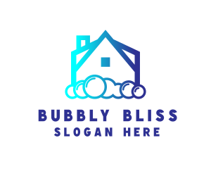 Bubble House Cleaner logo design