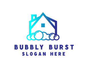 Bubble House Cleaner logo design