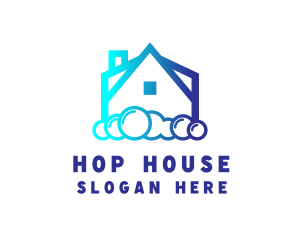 Bubble House Cleaner logo design