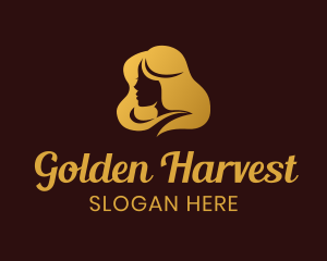 Golden Woman Hair logo design