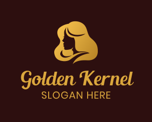 Golden Woman Hair logo design