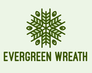 Green Leaf Wreath logo design