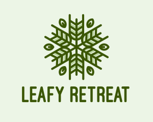 Green Leaf Wreath logo design