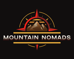 Mountain Hiking Compass logo design