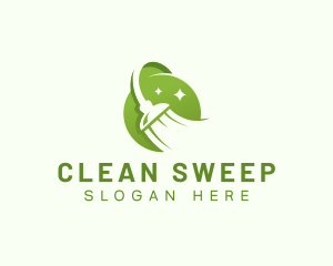 Broom Cleaning Housekeeping logo design