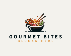 Asian Seafood Bowl logo design