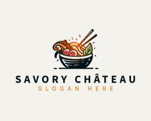 Asian Seafood Bowl logo design