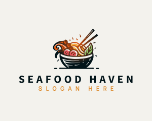 Asian Seafood Bowl logo design