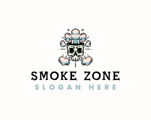 Skull Smoke Vapor logo design