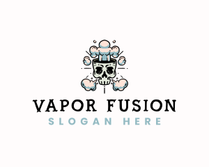 Skull Smoke Vapor logo design