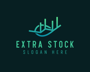 Gradient Leaf Stocks Chart logo design