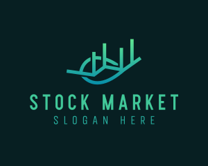 Gradient Leaf Stocks Chart logo