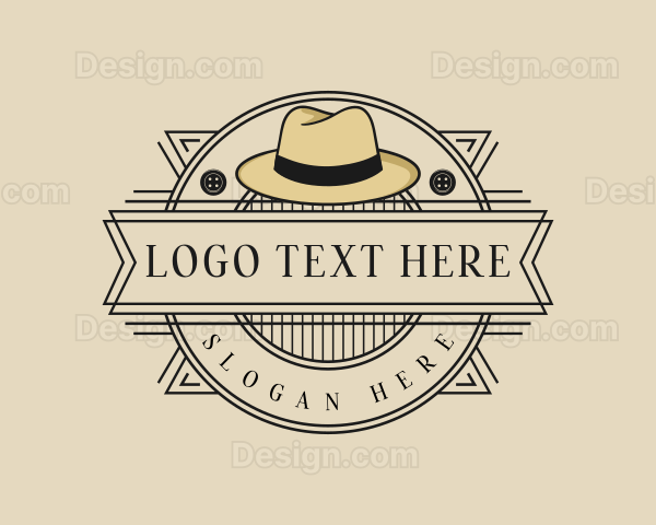 Rustic Fedora Hat Fashion Logo