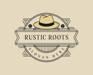 Rustic Fedora Hat Fashion logo design