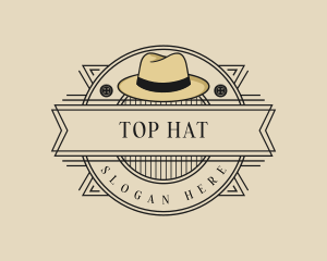 Rustic Fedora Hat Fashion logo design