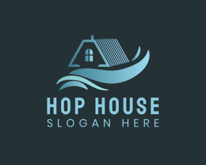 House Roof Waves logo design