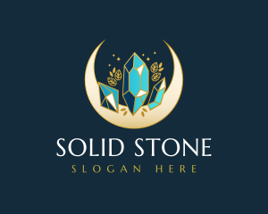 Crystal Moon Gem logo design