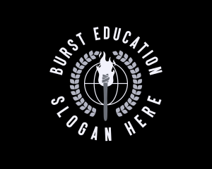 Education Torch Flame logo design