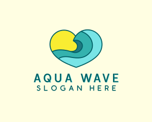 Sunset Sea Wave logo design