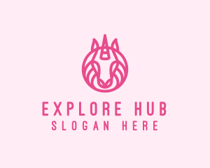 Mythical Horse Unicorn logo design