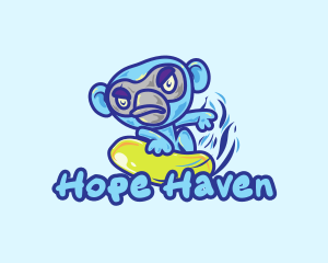 Monkey Water Surfer  Logo