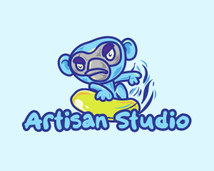 Monkey Water Surfer  logo design