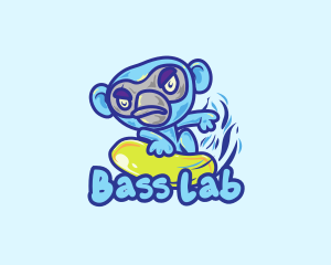 Monkey Water Surfer  logo design