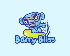 Monkey Water Surfer  logo design