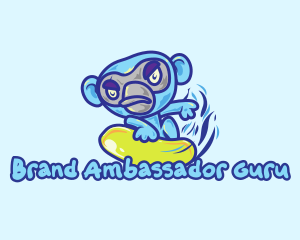 Monkey Water Surfer  logo design